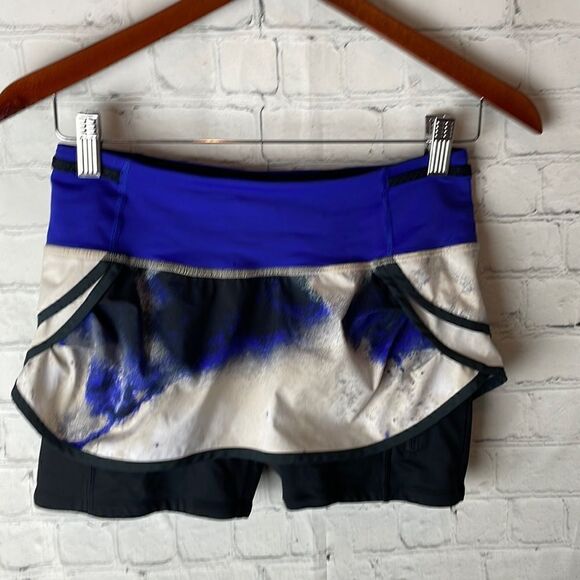 Lululemon Speed Squad Skirt Milky Way Biker Shorts Extended Liner Skort 4 - Picture 2 of 12